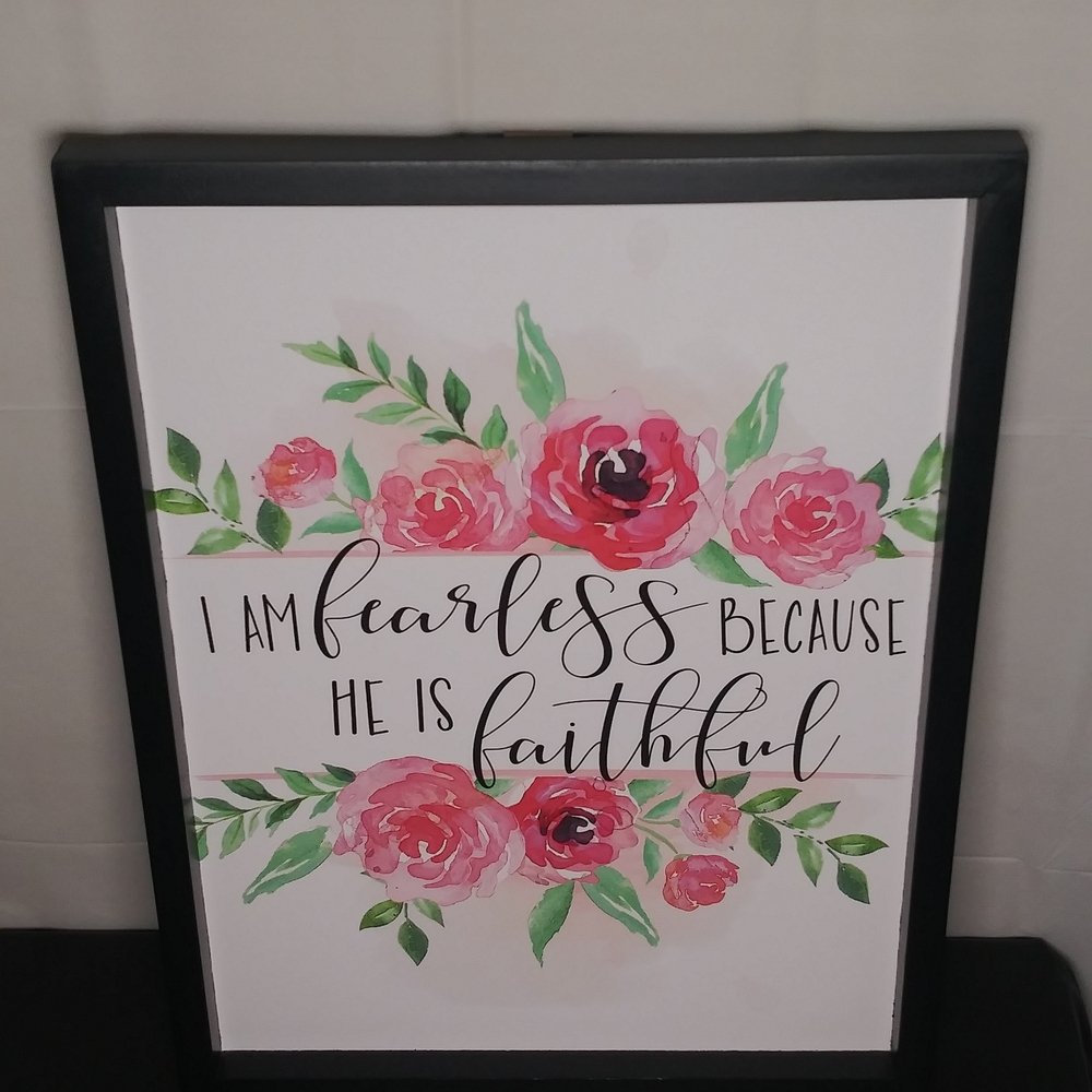 Floral Inspirational Wall Art - Black Frame